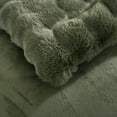 thumbnail image 3 of HIG 4-Piece Green Faux Fur Comforter Set – Soft Cozy Bubble Texture, All-Season Bedding, Includes Comforter, 2 Shams & 1 Decorative Pillow, King, 3 of 4