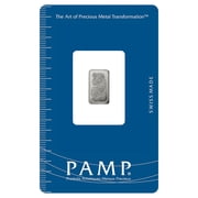 Lot of 5 - 1 Gram PAMP Suisse Lady Fortuna Platinum Bar .9995 Fine (in Assay)