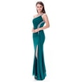 thumbnail image 6 of ANGEL FASHIONS Women's Elegant One Shoulder Beading Pleated Split Long Formal Evening Dress Wedding Party Guest Gown Green XX-Large, 6 of 6