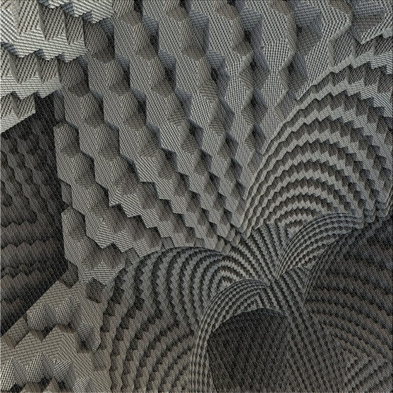 Ahgly Company Indoor Square Patterned Gray Novelty Area Rugs, 7' Square