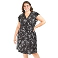 thumbnail image 4 of Vestido estampado flores Roman Fashion, Tallas Extras, 8867-13 (Negro flores) negro 38, 4 of 6