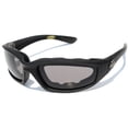 thumbnail image 2 of Chopper Night Driving Riding Padded Motorcycle Glasses 011 Black Frame with Yellow Lenses (Black - Smoke Lens), Medium, 2 of 4