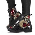 thumbnail image 4 of Zapatillas altas con estampado de flor y calavera para Mujer, botines de Mujer a la moda para otoño e invierno, Botas para adultos de talla grande 43 góticas 2024, 4 of 5