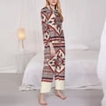 thumbnail image 3 of Balery Fashion Tatreez Conjunto de Pijama con Estampado para Mujer, Conjunto de Dos Piezas con Manga Larga, Ropa de Dormir Suave con Bolsillos, Pijamas Cómodos-Small, 3 of 7