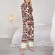 thumbnail image 3 of Fotbe Fashion Tatreez Conjunto de Pijama de Manga Larga para Mujer con Estampado, Ropa de Dormir de 2 Piezas, Conjunto de Casa Suave y Cómodo con Bolsillos-Medium, 3 of 7