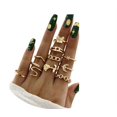 thumbnail image 1 of Conjunto de anillos de nudillos de oro y plata para mujeres y niñas, Chai de serpiente vintage, 1 of 5