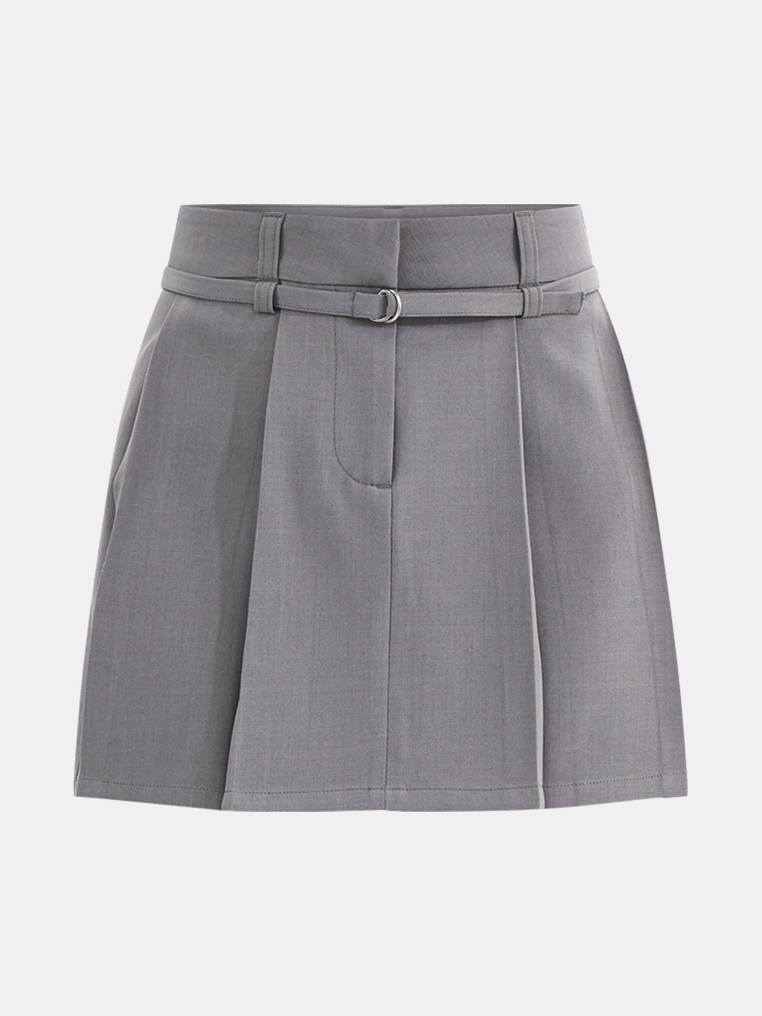 No Boundaries Pleated Belted Mini Skirt, Women's - Walmart.com