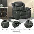 thumbnail image 3 of Lomankever Rocking Swivel Recliner Chair Faux Leather Wide Home Theater Seat Living Room Furniture Sofa Gray, 3 of 7
