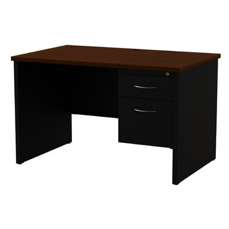 Modular Desk Series 30D x 48W Right Hand Single Pedestal Desk Arch Pull Handles,