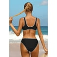 thumbnail image 4 of Charmo Womens Bikinis Bathing Suit Sporty Crop Top Two Piece Swimsuit, 4 of 7
