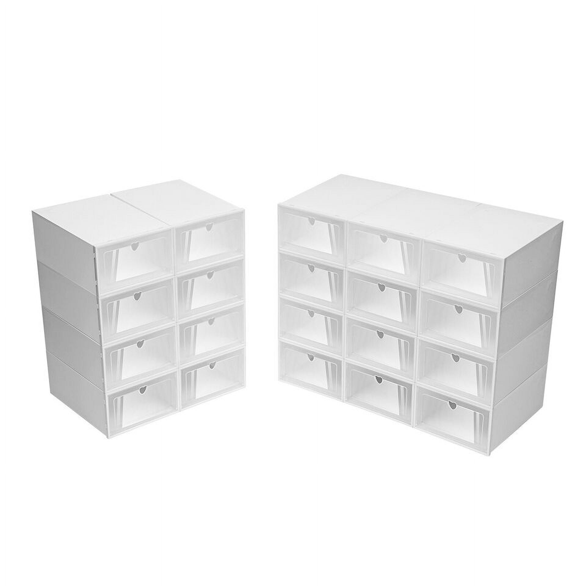 20PCS Flip Shoe Box Set Rack Stack Foldable Storage Plastic Clear