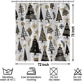 thumbnail image 6 of Christmas Decor Waffle Shower Curtain for Bathroom 84x72inches Christmas Trees Shower Curtain Set with Hooks Black Gold Grey X-mas Trees Waterproof Fabric Shower Curtains, 6 of 6