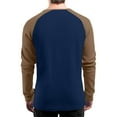 thumbnail image 3 of Domuza Waffle Henley Shirts for Men Long Sleeve Fashion Casual Button Down T-Shirt Fall Lightweight Loose Fit Raglan Color Block Tops Royal Blue XL, 3 of 8