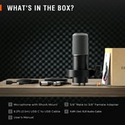 FIFINE K688 USB XLR Studio Microphone for PC Computer Recording, Podcast Dynamic Microphone with Headphone Jack, Mute Button, Gain Control, XLR Cable