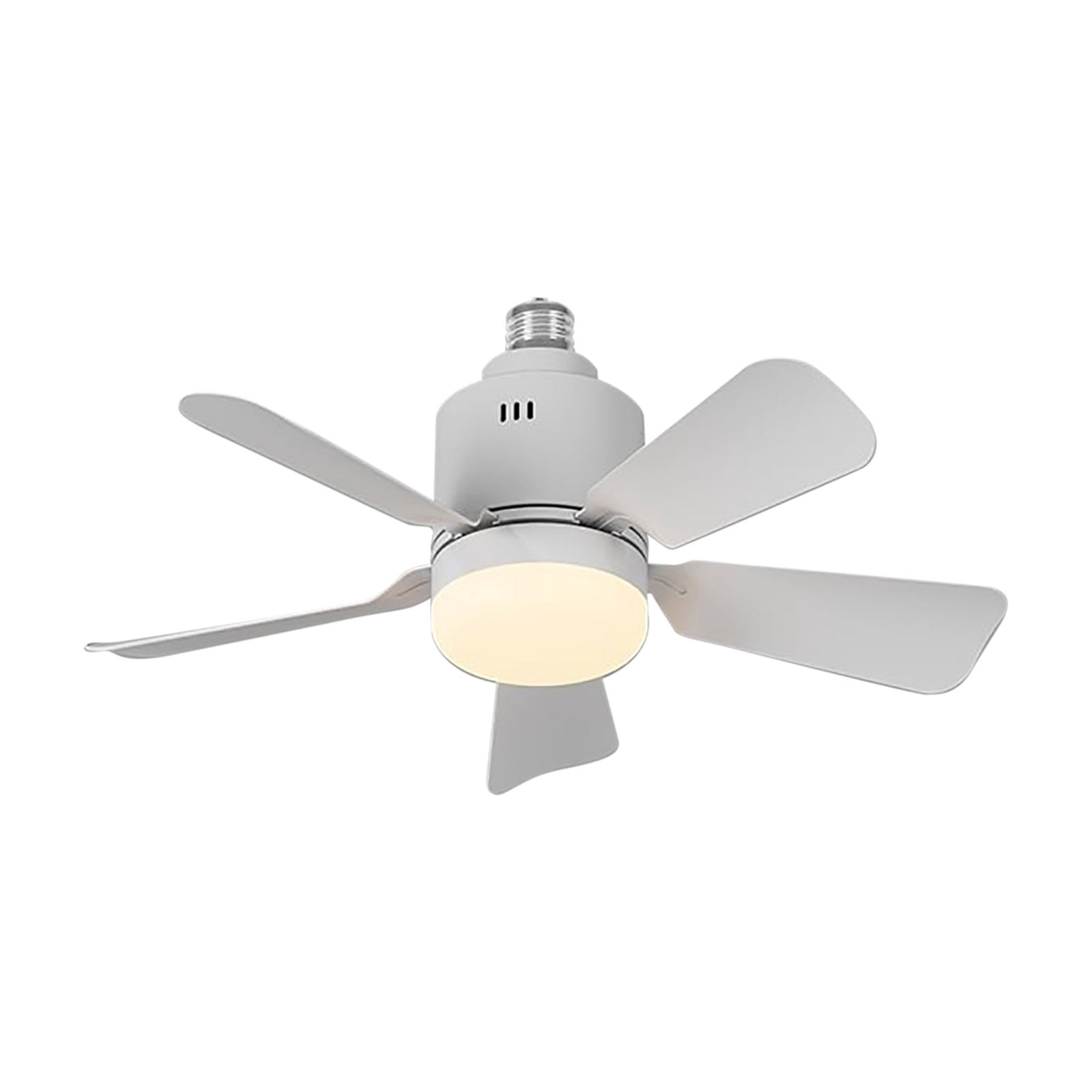 Kumdkd Smart Socket Ceiling Fan with Light - Remote Control 3-Speed Dimmable LED Bulb Fan for Bedroom (E26/E27 Base, Quiet Reversible, No Wiring Needed)