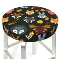 thumbnail image 3 of KLL Forest Animal Faces Round Bar Chair Cushion Cover 13 inch ,Bar Stool Protector with Elastic, Soft Washable, 3 of 6