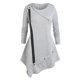 thumbnail image 1 of Camiseta Irregular Cremallera Talla Extra Rosegal  Mangas largas de talla grande, 1 of 5