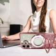thumbnail image 3 of Funda magnética con purpurina para iPhone 17 [compatible con MagSafe], con brillantes diamantes de imitación y soporte, de lujo, a prueba de golpes y con protección para cámara, 3 of 6