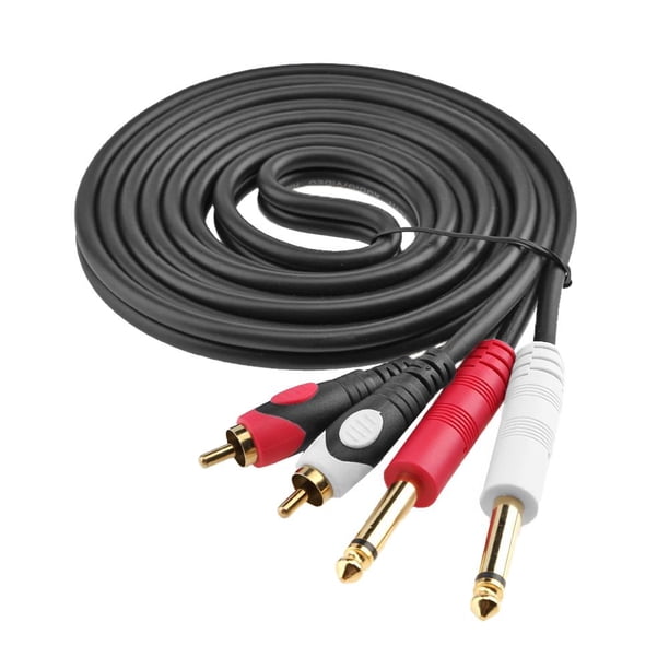 Cable Audio Dual 6 35 Mm A 2RCA Mezclador DVD Cable Conectado para Amplificador (2 M)