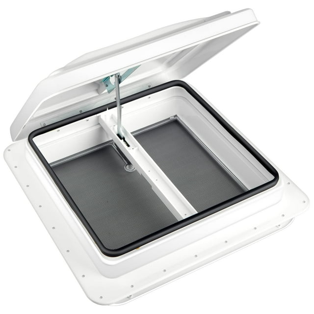 Ventilador de techo Livpow manual para caravana o remolque, 14 x 14, color blanco