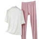 thumbnail image 5 of TaTaai Womens high neck pajama set, 3/4 sleeves, solid color modal, casual trendy, breathable skin-friendly, comfortable fit, great for spring & autumn bedtime & relaxation Gift, 5 of 5