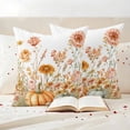 thumbnail image 3 of Fall Botanical Outdoor Waterproof Pillow Covers, Pumpkins Floral Autumn Farmhouse Decorative Square Throw Pillowcase Sofa Cushion Sham for Patio/Couch/Chair, 20"x20" 2 Pack, 3 of 8