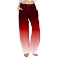 thumbnail image 2 of Yuwull Women's Wide Leg Pants Summer Elastic Waisted Yoga Pants for Women Casual Loose Cozy Yoga Sweatpants Lounge Pajamas with Pocket, 2 of 5