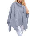 thumbnail image 2 of Timegard Women's Sweater Plus Size Turtleneck Side Split Asymmetric Knitted Pullover Tops Fall Fashions, 2 of 8