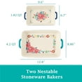 thumbnail image 5 of The Pioneer Woman Keepsake Floral 2-Piece Ceramic Nesting Baker Set, 5 of 7