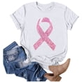 thumbnail image 3 of Women's T-Shirts Cancer Awareness Ribbon Print Short Sleeve V Neck T Shirt for Support in Soft Comfortable Fabric, 3 of 3