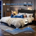 thumbnail image 2 of EnHomee Upholstered Bed Frame with Adjustable Headboard King Size Bed Frame with Charge Station & Storage, Black, No Box Spring Needed, Noise Free, 2 of 8