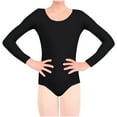 thumbnail image 2 of Lenpel Girls' Leotards Long Sleeve Solid Color Basic Ballet Dance Outfits Soft Gymnastics Bodysuit for 5-18 Years, 2 of 5