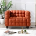 thumbnail image 2 of Emma Luxurious Faux Leather Armchair in Cognac, 2 of 2