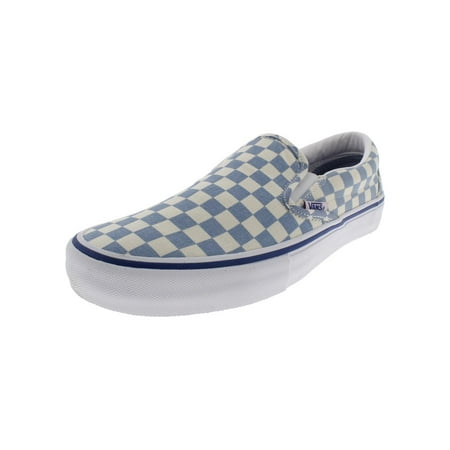 Vans Vans Mens Slip On Pro Checkered Low Top Casual Shoes Blue