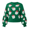 thumbnail image 5 of adviicd Ugly Christmas Sweaters for Women Soft Cute Crew Neck Funny Wintertime Holiday Parties Knitted Pullover (Green, L), 5 of 5
