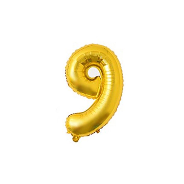 Inteprter 16 pulgadas Tamaño grande Oro Plata Rosa Oro Número Globo Cumpleaños Decoraciones para fiestas de bodas Globos de aluminio Niño Niño Juguete Kits de decoración para fiestas Oro nueve Inteprter HA002665-09
