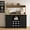 Black, variant on DreamCurship Farmhouse Coffee Bar Cabinet with Storage, 47" Buffet Cabinet Kitchen Storage Cabinet with Hutch, Coffee Station, Rustic,Wood,White