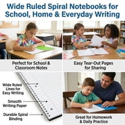 Trailmaker Bulk Notebooks (50 Pack), One Subject Notebooks Wide Ruled, 140 Pages (70 Sheets),Spiral Bulk Notebooks for Kids, School Supplies, Journaling, Note Taking, Students, and Work