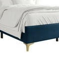 thumbnail image 2 of Castle Place Glam Velvet Upholstered King Bed, Navy Blue, 2 of 8