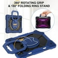 thumbnail image 4 of SaniMore Case for iPad Pro 11 2022/2021/2020/2018,iPad Air 5th/4th Generation/ipad 10.9" 2020, Shockproof Shoulder Strap 360° Rotating Handle Bracket Pencil Holder Hybird Anti-drop Shell, Black+Navy, 4 of 8
