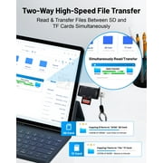Atzeste 4-in-1 SD Card Reader, USB C & USB 3.0 Simultaneous Read/Write Memory Card Adapter for SD/Micro SD, SD Card Reader for iPhone 15/16/17, MacBook Pro, Laptop, PC
