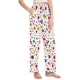 thumbnail image 2 of Dailycode Women's Pajama Pants Wide Leg Lounge Pj Bottoms With Pockets Small Flower and Dots, 2 of 7