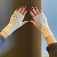 thumbnail image 5 of Warm Wrist Short Gloves - Womens Fingerless Cable-Knit Wrist Warmers, Soft Skin-Friendly Arm Warmers for Autumn Winter, 5 of 8