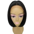 thumbnail image 4 of LUXLUXE Keda Straight 9.5 Inch Long 4X4 Hand-Tied Lace Front Wig, Heat Resistant Fiber, 20+ Shades of Natural, Dip Dyed, & Blended Colors (#1 - Black), 4 of 11