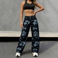 thumbnail image 4 of Axiiglly Jeans for Women Mid Rise Wide Leg Boho Barrel Jeans with Pockets Trendy Denim Pants, S-2XL, 4 of 7