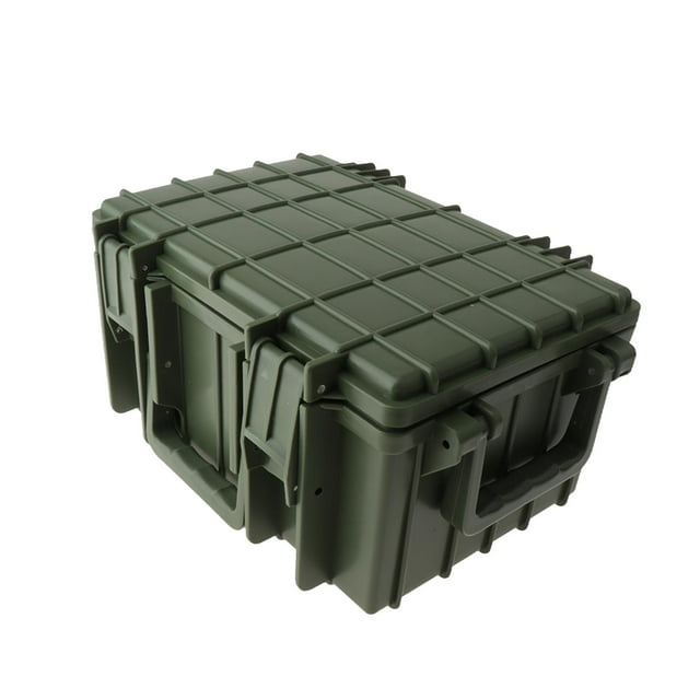 Caja de herramientas resistente al agua, rígida, organizador, a prueba de polvo, resistente, multifuncional, con inserto de espuma y asa de protección 335 x 235 x 16 cm