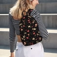 thumbnail image 5 of Disketp Red White Flowers print Canvas Backpack Lightweight Travel Daypack Student Rucksack Laptop Backpack-, 5 of 5