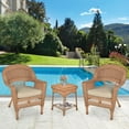 thumbnail image 2 of Jeco Ensemble de Conversation pour Patio en Résine Osier 3 Pcs, Miel et Blanc, 2 of 10