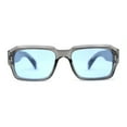thumbnail image 2 of Hipster Gentlemens Beveled Rectangle Fashion Plastic Sunglasses Slate Blue, 2 of 4