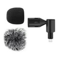 thumbnail image 1 of eccomum Mini Plug-in Smartphone Microphone Mobile Phone Mic Cardioid Pickup Type-C Plug 90° Angle Adjustable with 2pcs Windscreen for Smartphone Live Streaming Vlog Online Singing, 1 of 7